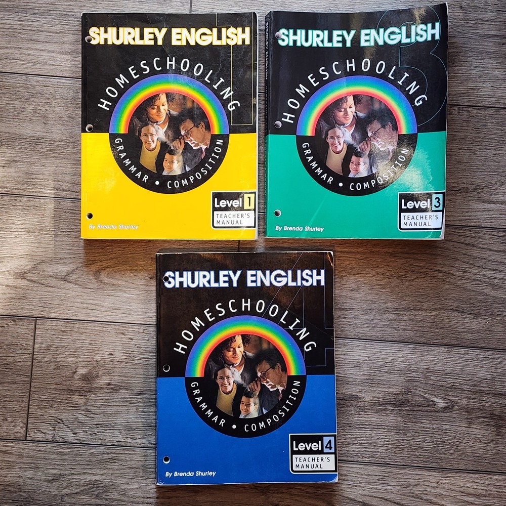 Lot Shurley English Homeschooling Grammar Composition Teacher's Manuals 1, 3, 4